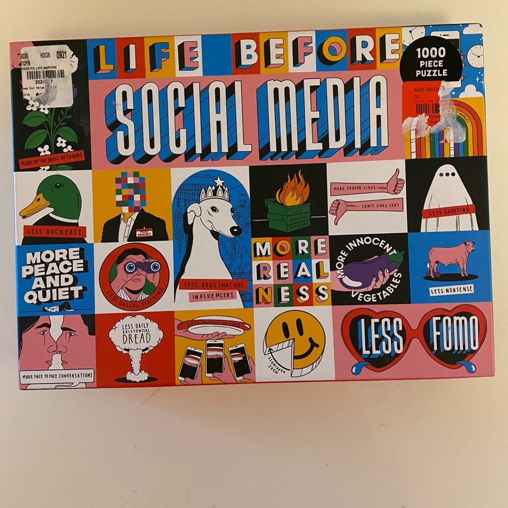 Vibrant 'Life Before Social Media' 1000-Piece Puzzle